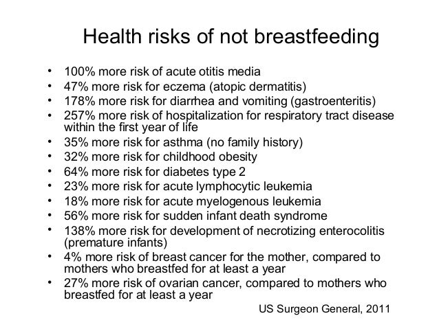the risks of not breast feeding The risks of not breast feeding